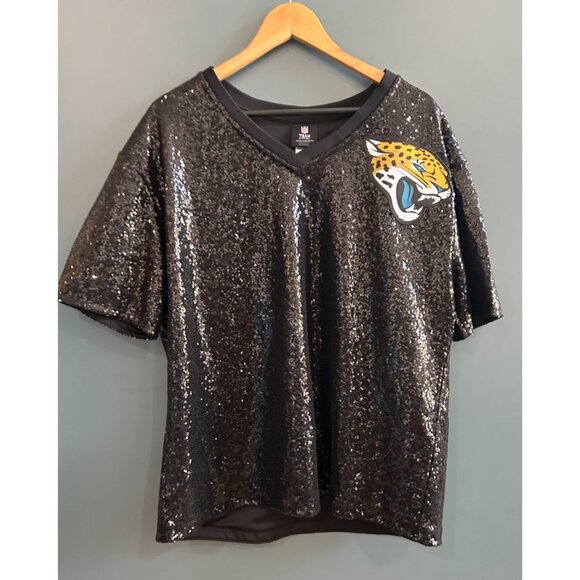 NEW with tags Women's XXL NFL Jacksonville Jaguars Sequin Sparkly NFL Apparel MS - Picture 1 of 3